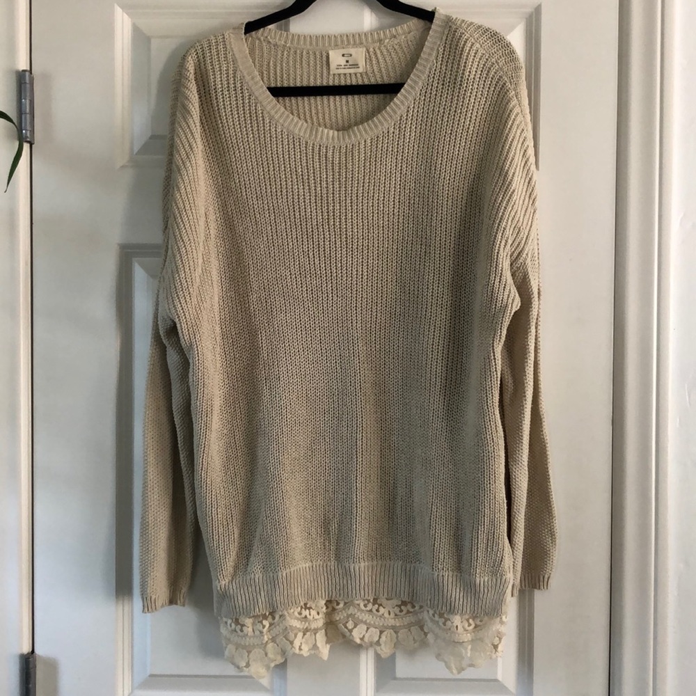 URBAN OUTFITTERS lace trim sweater